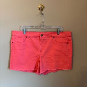 LOFT Bright Pink Denim Cutoff Shorts